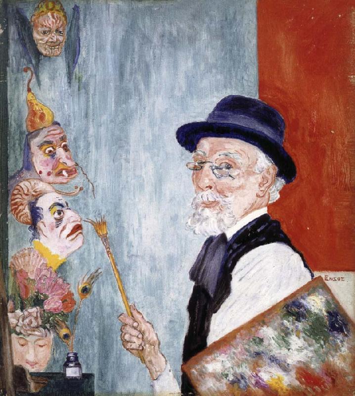 James Ensor My Portrait with Masks France oil painting art